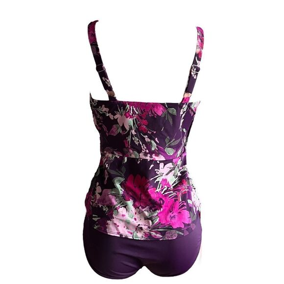 Denim & Co. Beach V-Neck Tankini with Brief - Picture 6 of 8